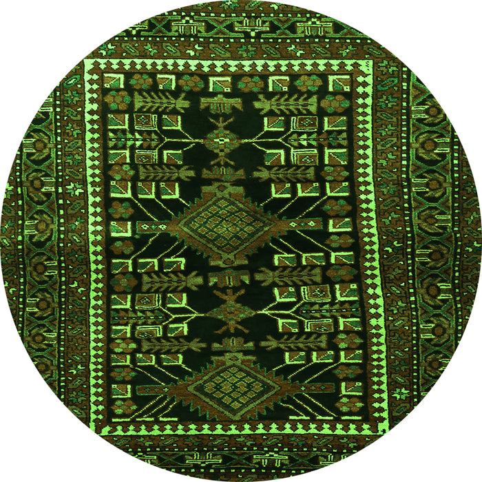 Square Persian Green Traditional Rug, tr1849grn