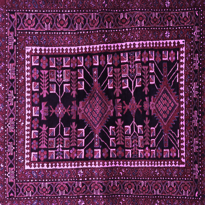 Square Machine Washable Persian Purple Traditional Area Rugs, wshtr1849pur