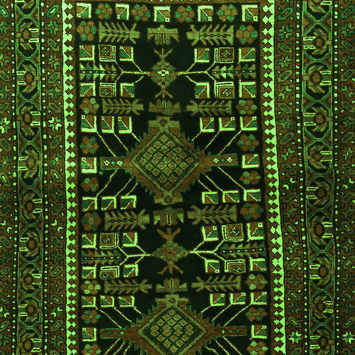 Serging Thickness of Machine Washable Persian Green Traditional Area Rugs, wshtr1849grn
