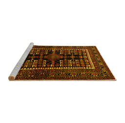 Sideview of Machine Washable Persian Yellow Traditional Rug, wshtr1849yw