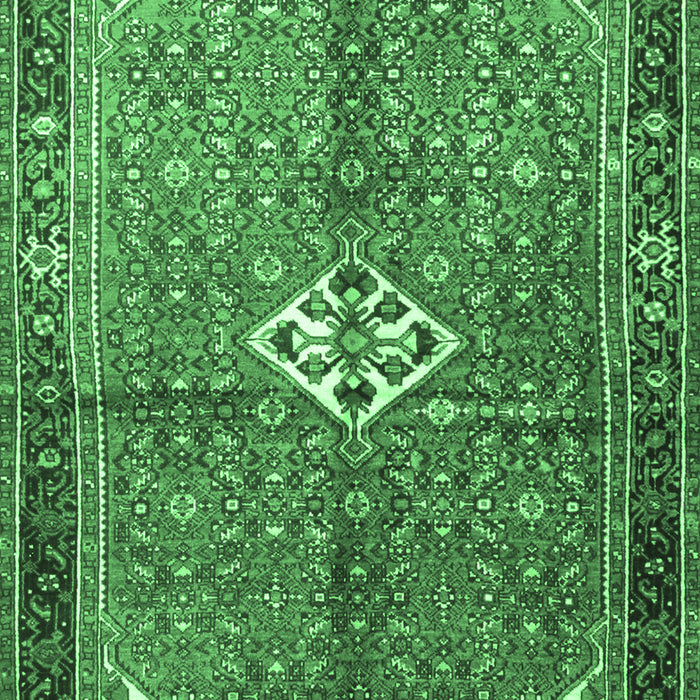 Machine Washable Persian Emerald Green Traditional Area Rugs, wshtr184emgrn
