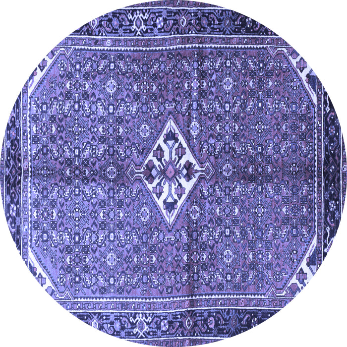 Round Persian Blue Traditional Rug, tr184blu
