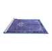 Sideview of Machine Washable Persian Blue Traditional Rug, wshtr184blu