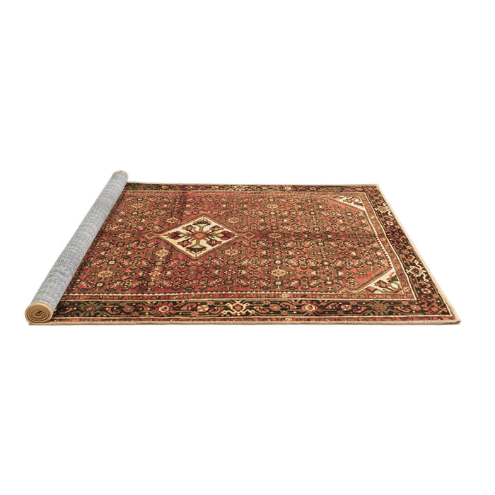 Sideview of Machine Washable Persian Brown Traditional Rug, wshtr184brn