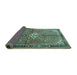 Sideview of Persian Turquoise Traditional Rug, tr184turq