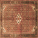 Square Persian Brown Traditional Rug, tr184brn