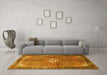 Machine Washable Persian Yellow Traditional Rug in a Living Room, wshtr184yw