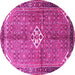 Round Persian Pink Traditional Rug, tr184pnk