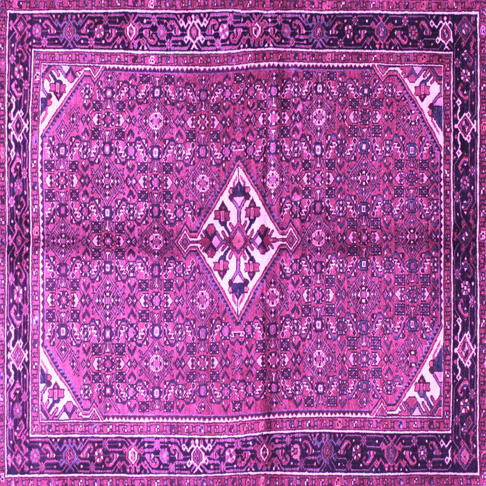 Square Machine Washable Persian Purple Traditional Area Rugs, wshtr184pur