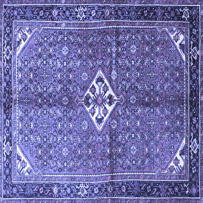 Square Machine Washable Persian Blue Traditional Rug, wshtr184blu