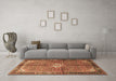 Machine Washable Persian Brown Traditional Rug in a Living Room,, wshtr184brn