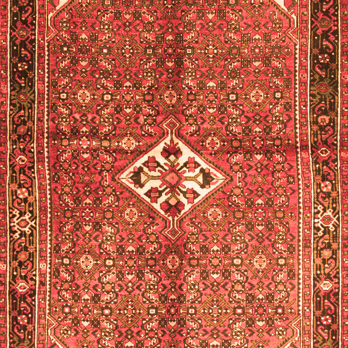 Serging Thickness of Machine Washable Persian Orange Traditional Area Rugs, wshtr184org