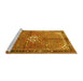 Sideview of Machine Washable Persian Yellow Traditional Rug, wshtr184yw