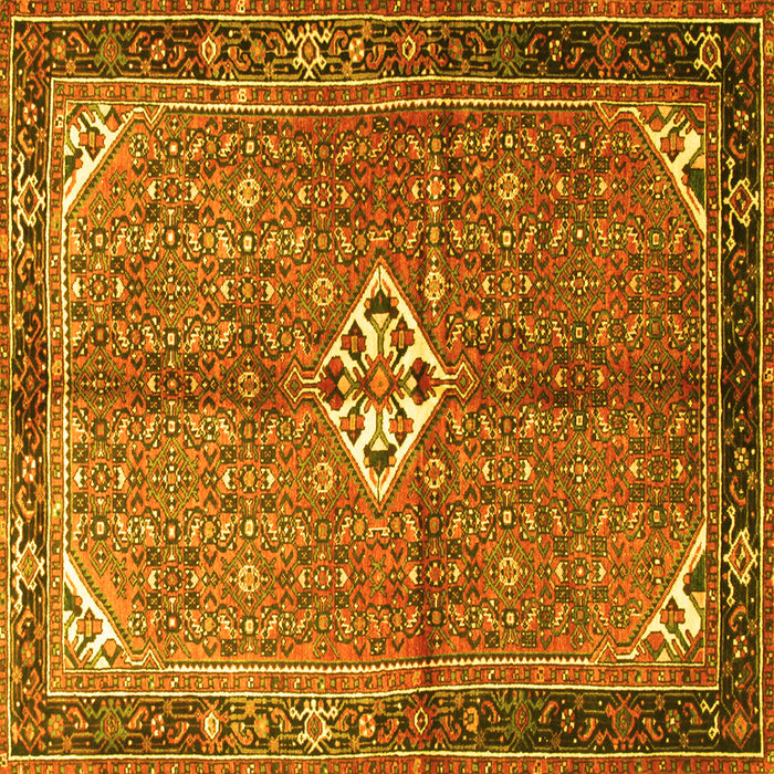 Square Machine Washable Persian Yellow Traditional Rug, wshtr184yw