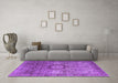 Machine Washable Persian Purple Traditional Area Rugs in a Living Room, wshtr1850pur