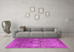 Machine Washable Persian Pink Traditional Rug in a Living Room, wshtr1850pnk