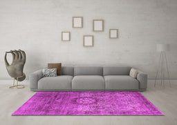 Machine Washable Persian Pink Traditional Rug in a Living Room, wshtr1850pnk