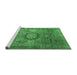 Sideview of Machine Washable Persian Emerald Green Traditional Area Rugs, wshtr1850emgrn