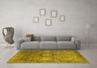 Machine Washable Persian Yellow Traditional Rug in a Living Room, wshtr1850yw