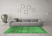 Machine Washable Persian Emerald Green Traditional Area Rugs in a Living Room,, wshtr1850emgrn