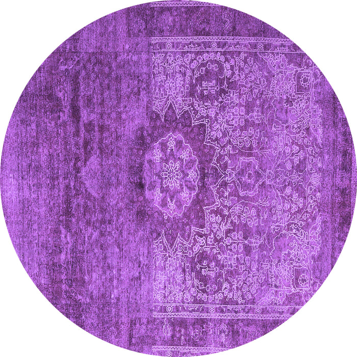 Round Machine Washable Persian Purple Traditional Area Rugs, wshtr1850pur