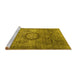 Sideview of Machine Washable Persian Yellow Traditional Rug, wshtr1850yw