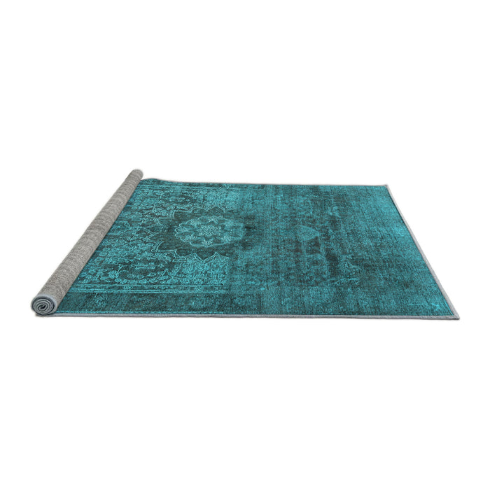 Sideview of Machine Washable Persian Light Blue Traditional Rug, wshtr1850lblu