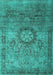 Machine Washable Persian Turquoise Traditional Area Rugs, wshtr1850turq