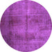 Round Persian Purple Traditional Rug, tr1851pur