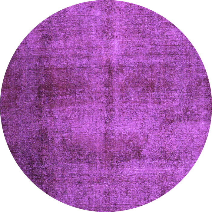 Round Machine Washable Persian Purple Traditional Area Rugs, wshtr1851pur