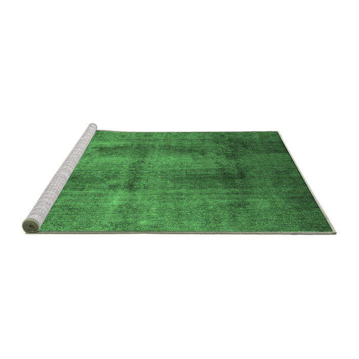 Sideview of Machine Washable Persian Emerald Green Traditional Area Rugs, wshtr1851emgrn