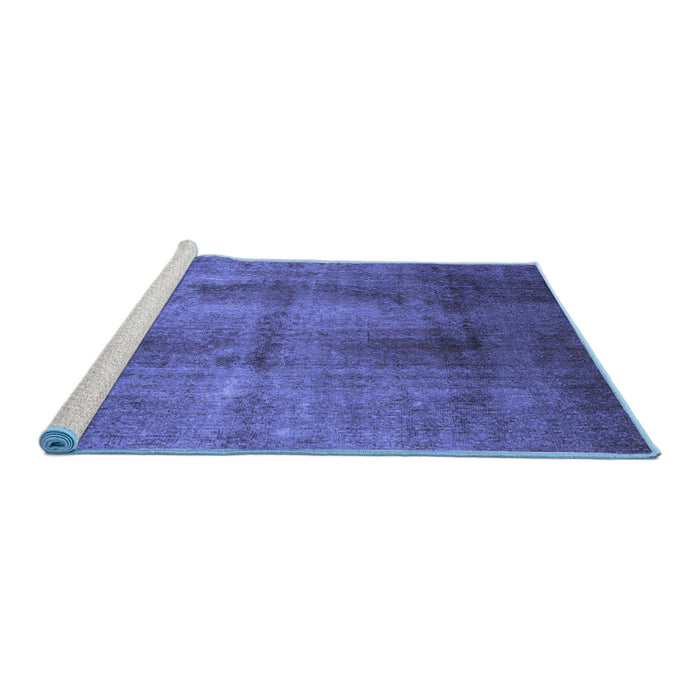 Sideview of Machine Washable Persian Blue Traditional Rug, wshtr1851blu