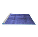 Sideview of Machine Washable Persian Blue Traditional Rug, wshtr1851blu