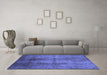 Machine Washable Persian Blue Traditional Rug in a Living Room, wshtr1851blu