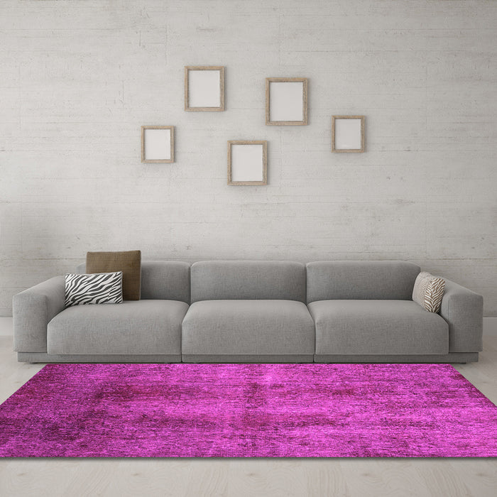 Machine Washable Persian Pink Traditional Rug in a Living Room, wshtr1851pnk
