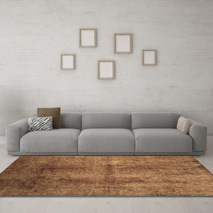 Machine Washable Persian Brown Traditional Rug in a Living Room,, wshtr1851brn