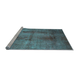 Sideview of Machine Washable Persian Light Blue Traditional Rug, wshtr1851lblu