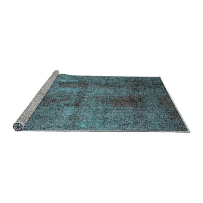 Sideview of Machine Washable Persian Light Blue Traditional Rug, wshtr1851lblu
