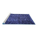 Sideview of Machine Washable Persian Blue Traditional Rug, wshtr1852blu