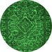 Machine Washable Persian Green Traditional Area Rugs, wshtr1852grn