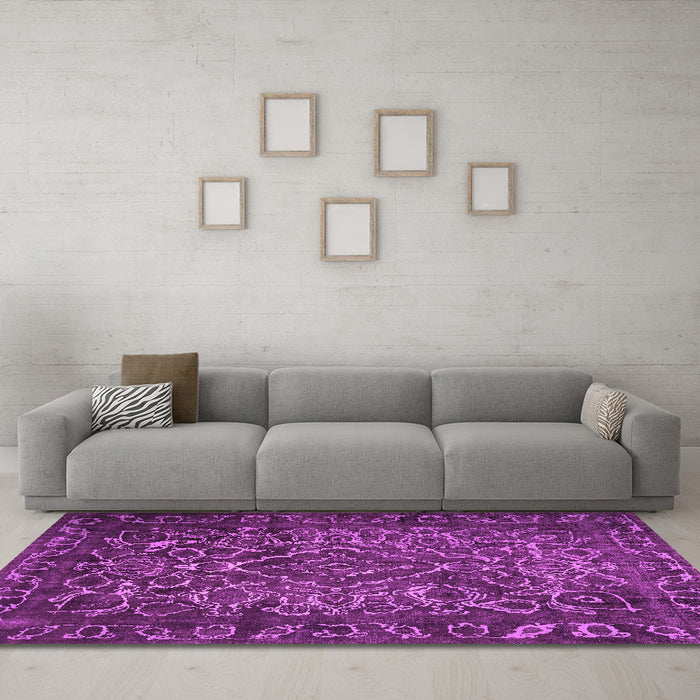 Machine Washable Persian Pink Traditional Rug in a Living Room, wshtr1852pnk
