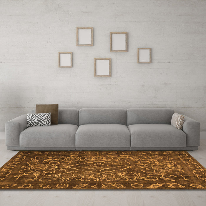 Machine Washable Persian Orange Traditional Area Rugs in a Living Room, wshtr1852org