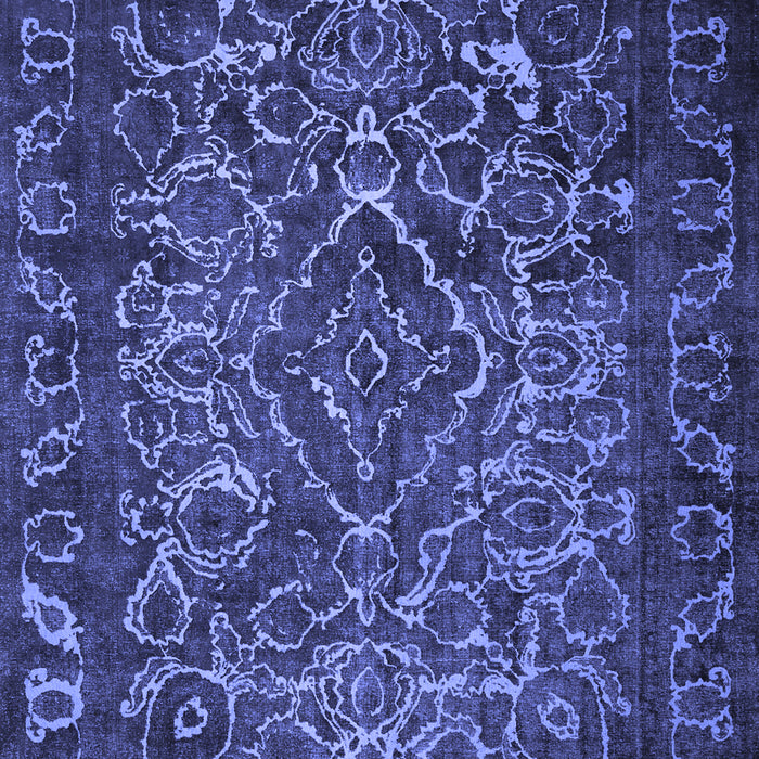 Machine Washable Persian Blue Traditional Rug, wshtr1852blu