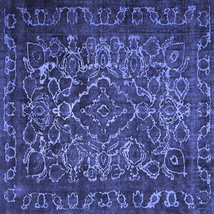 Square Persian Blue Traditional Rug, tr1852blu