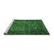 Sideview of Machine Washable Persian Emerald Green Traditional Area Rugs, wshtr1852emgrn