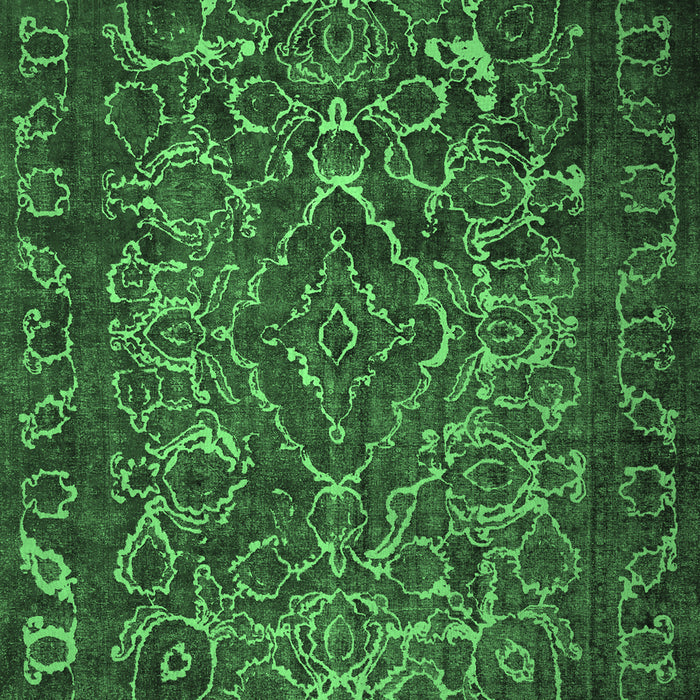 Machine Washable Persian Emerald Green Traditional Area Rugs, wshtr1852emgrn