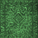 Square Machine Washable Persian Emerald Green Traditional Area Rugs, wshtr1852emgrn