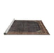 Sideview of Machine Washable Traditional Burgundy Brown Rug, wshtr1853