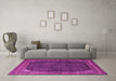 Machine Washable Persian Pink Traditional Rug in a Living Room, wshtr1853pnk