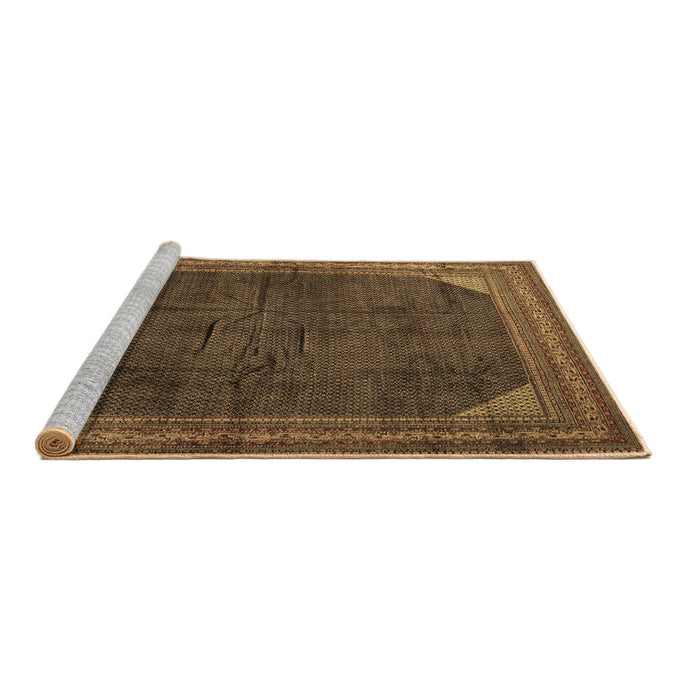 Sideview of Machine Washable Persian Brown Traditional Rug, wshtr1853brn